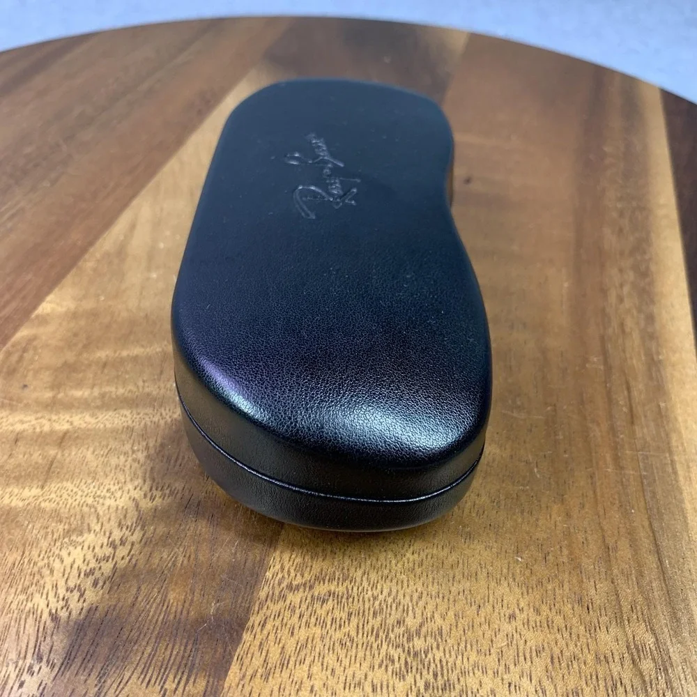 Ray-Ban‎ Black Leather Hard Shell Eyeglasses Sunglasses Case Clamshell Lined OEM